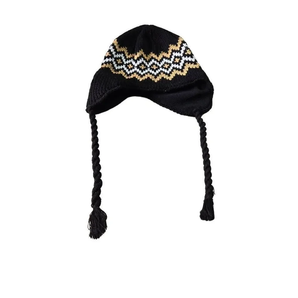 Boys and Girls Black and Gold New Orleans Saints Jacquard Tassel Knit Hat OS you